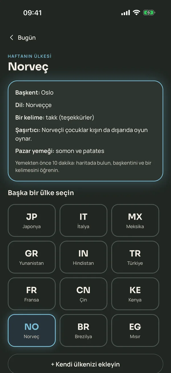 Haftanın ülkesi: Kenya kartı ve ülke seçimi