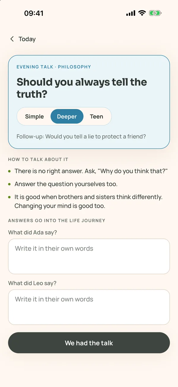 Evening talk screen