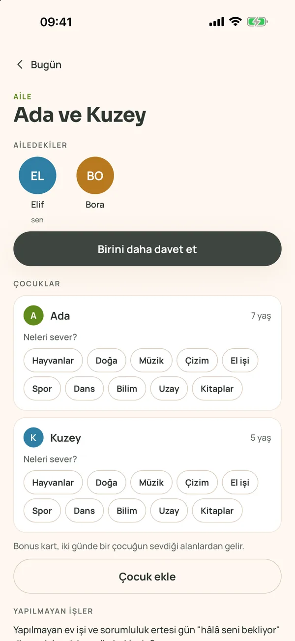 Aile ayarları