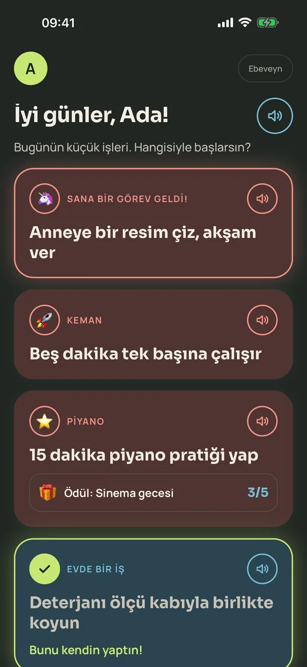 Çocuk modu: Ada'nın kendi ekranı